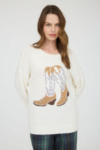 Kick Up Your Boots Western Sweater