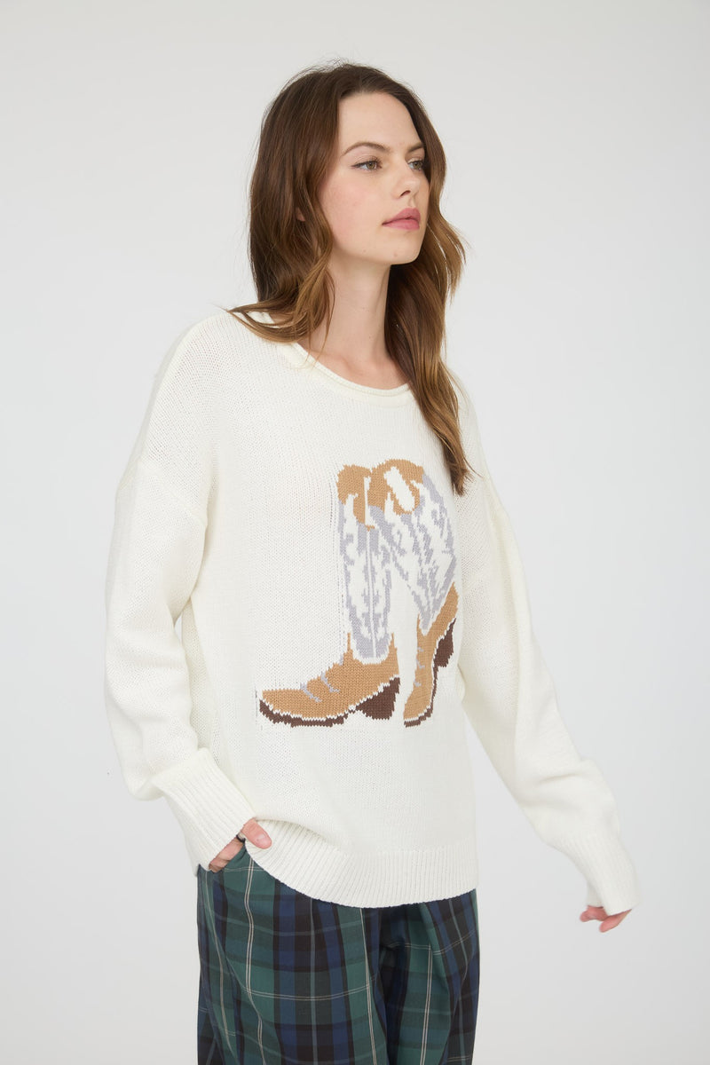 Kick Up Your Boots Western Sweater