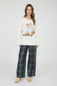 Kick Up Your Boots Western Sweater