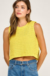 Sleeveless Sweater Knit Top in Yellow