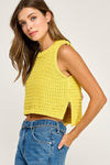 Sleeveless Sweater Knit Top in Yellow