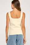 Sweetheart Neck Button Front Top in Ivory