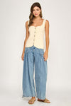 Sweetheart Neck Button Front Top in Ivory