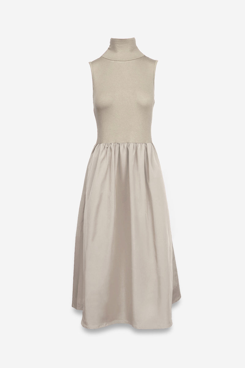 Sleeveless Mock Neck Midi Dress MORE COLORS