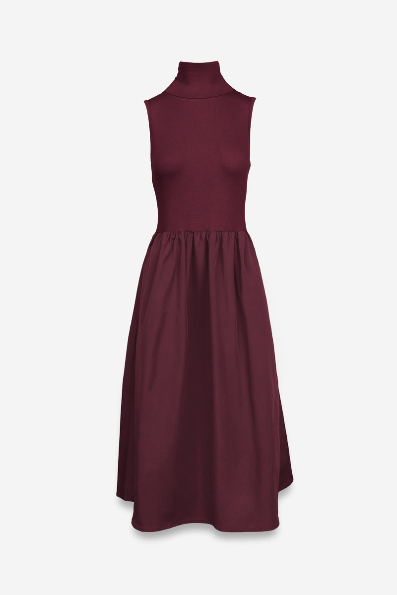 Sleeveless Mock Neck Midi Dress MORE COLORS