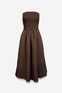 Tube Top Maxi Dress in Chocolate