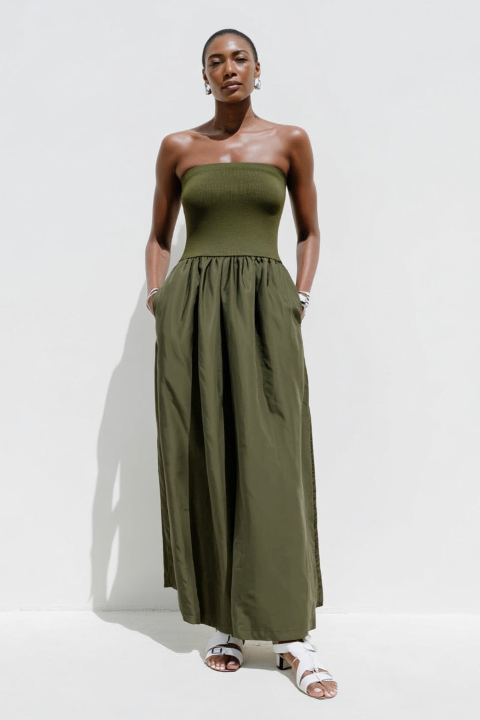 Tube Top Maxi Dress in Olive MEDIUM / Olive