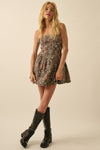 Jacquard Tapestry Strapless Mini Dress