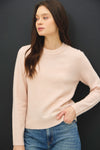 Crew Neck Pull Over Sweater in Blush