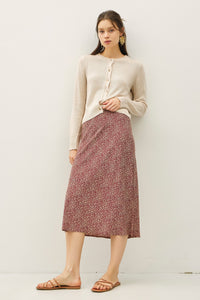 Print Midi Skirt in Rust