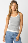 Rebecca Double Layered Tank Top in Grey
