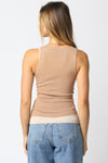 Rebecca Double Layered Tank Top in Taupe