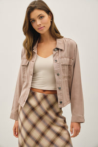 Cropped Tencel Jacket in Mauve
