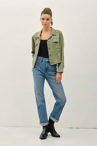 Cropped Tencel Jacket in Sage