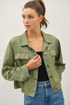 Cropped Tencel Jacket in Sage
