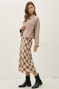 Cropped Tencel Jacket in Mauve