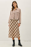Cropped Tencel Jacket in Mauve