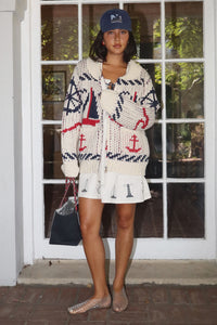 Yacht Party Zip Front Cardigan