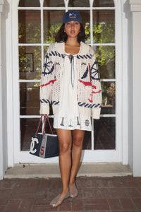 Yacht Party Zip Front Cardigan