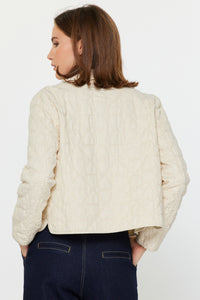 Heart Quilted Cropped Jacket