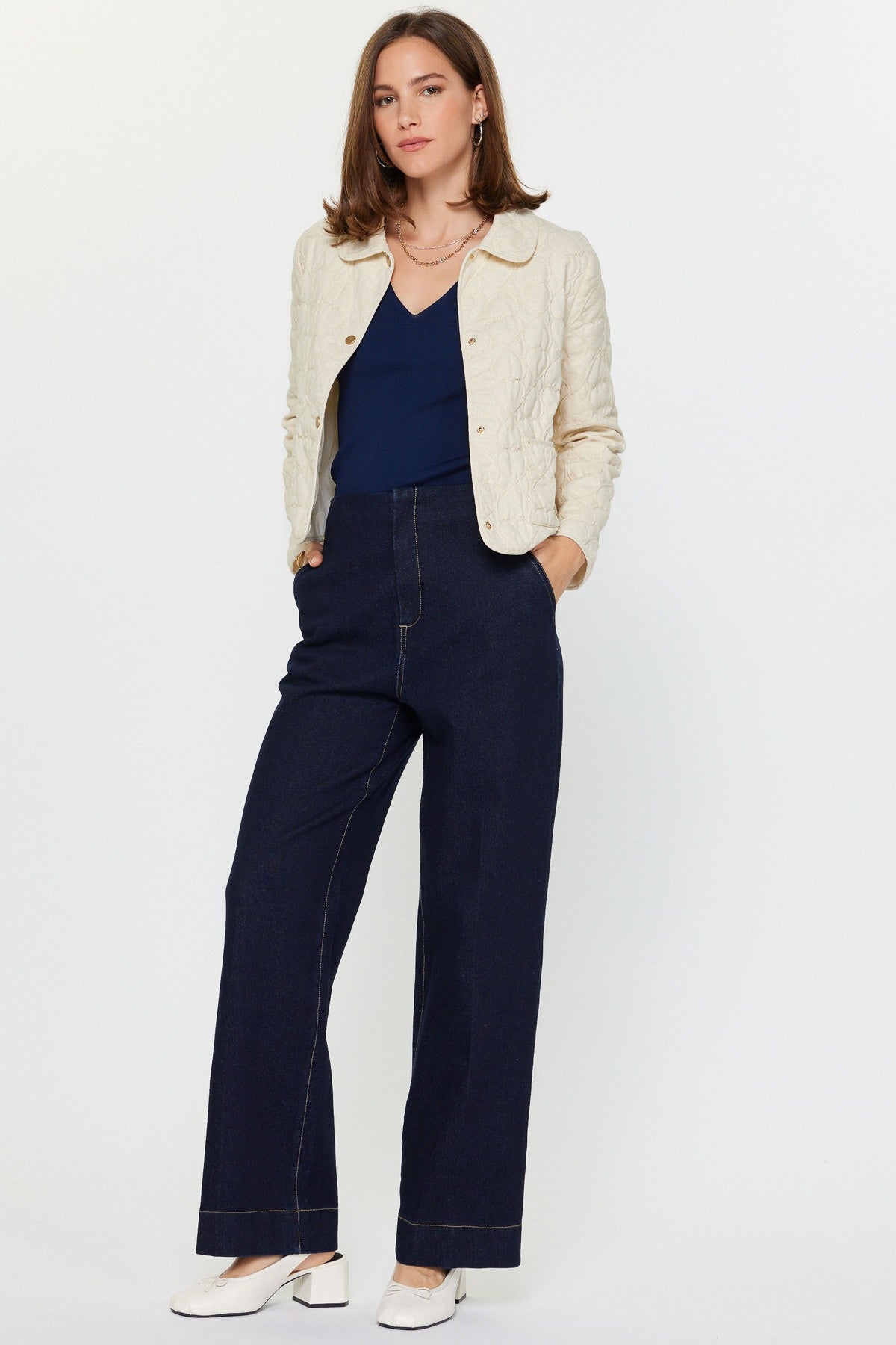 Heart Quilted Cropped Jacket