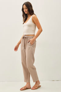 Tappered Crop Pant in Mauve