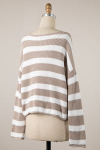 Striped Sweater in Taupe