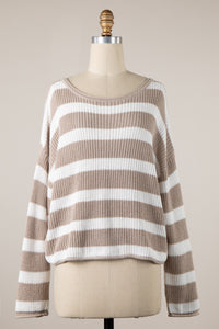 Striped Sweater in Taupe