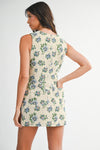 Floral Jacquard Mini Dress