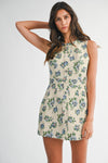 Floral Jacquard Mini Dress