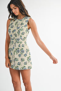 Floral Jacquard Mini Dress