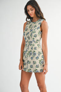 Floral Jacquard Mini Dress