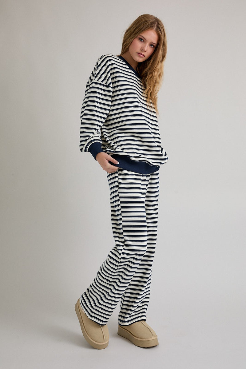 Striped Crewneck Sweatshirt with Pants