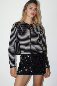 Flower Sequin Mini Skirt