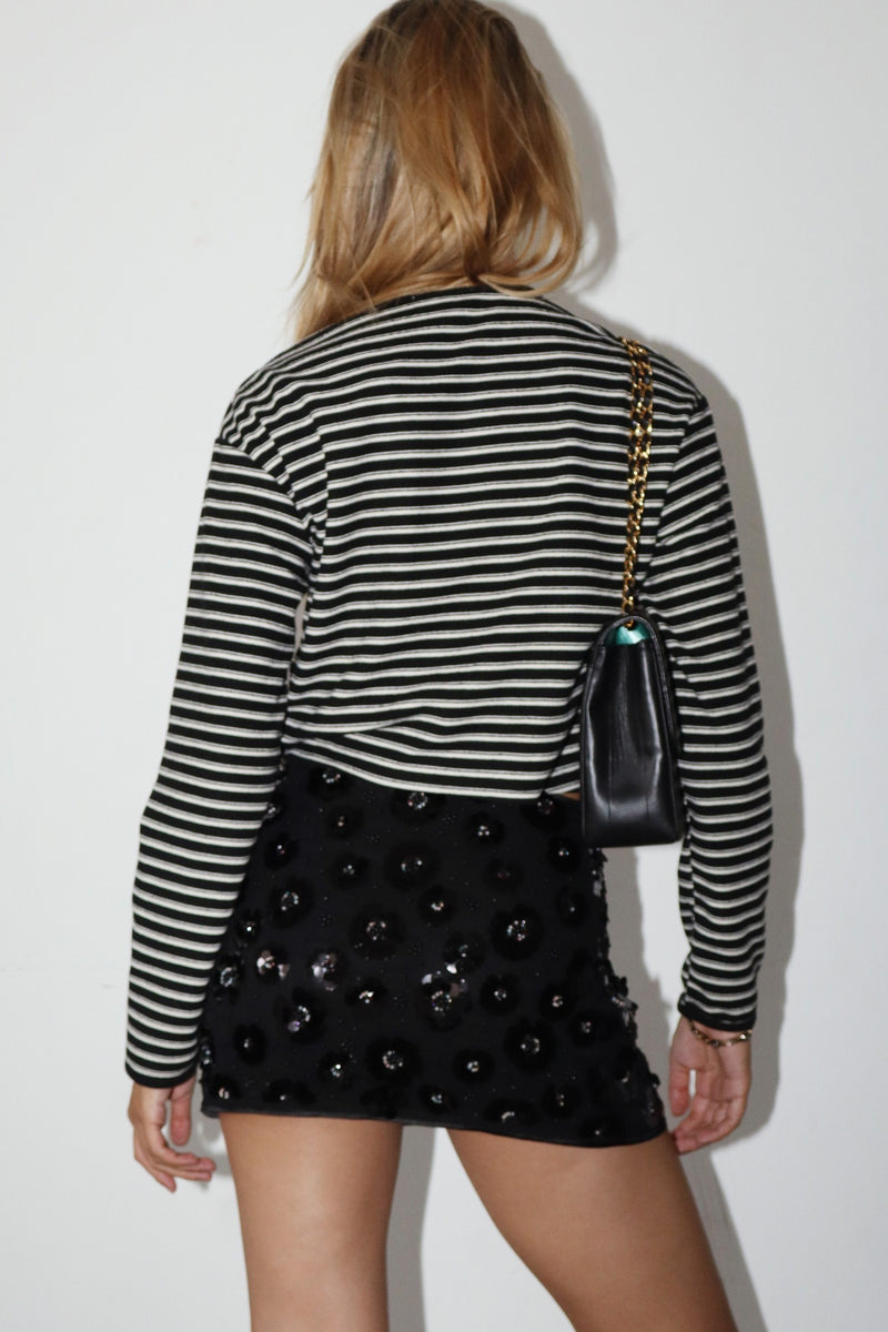 Flower Sequin Mini Skirt