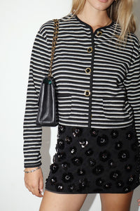 Flower Sequin Mini Skirt