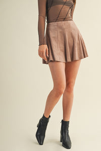 Mocha Flared Mini Skort