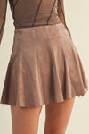 Mocha Flared Mini Skort