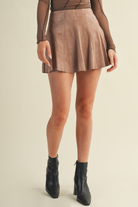 Mocha Flared Mini Skort