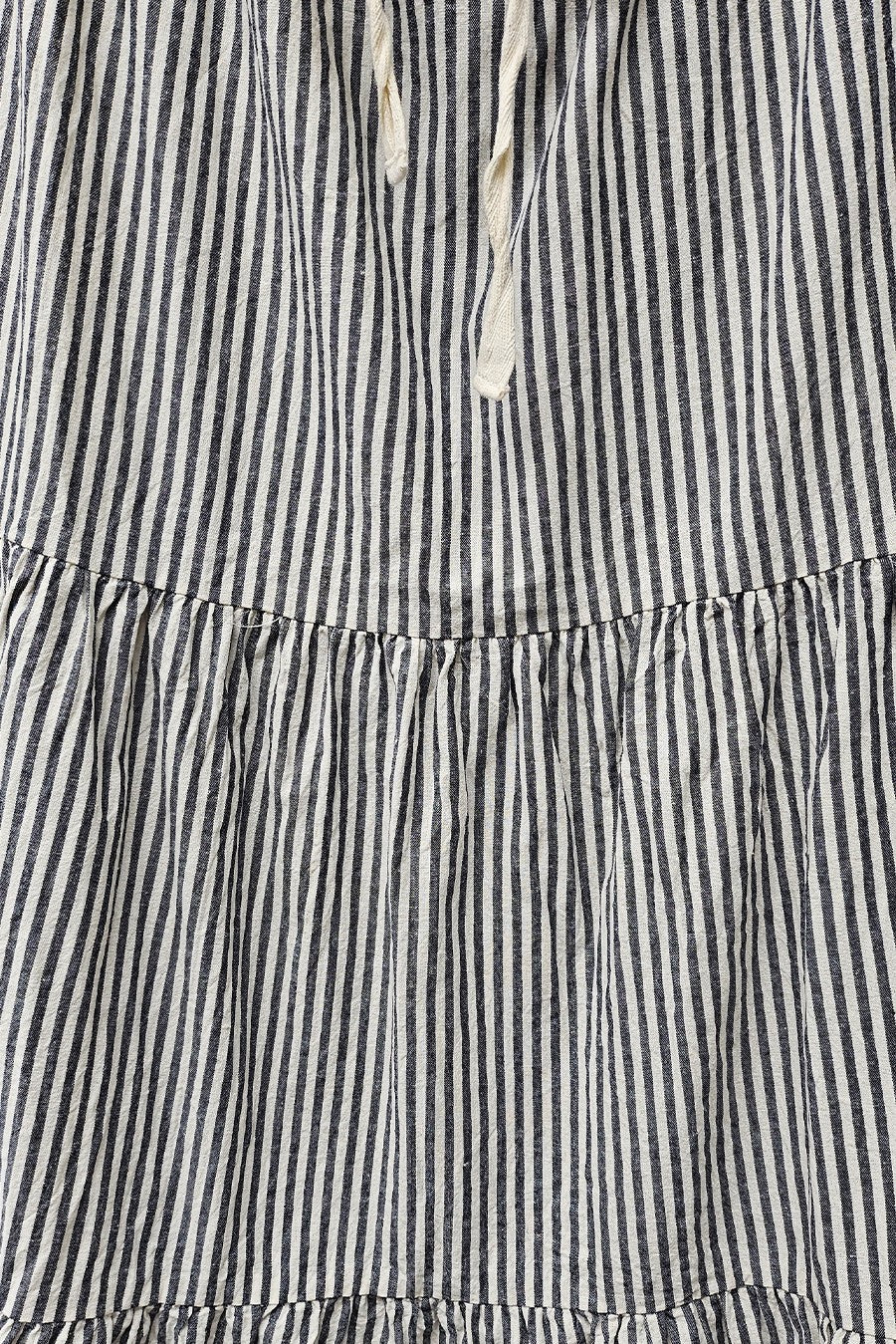 Tiered Striped Maxi Skirt in Navy