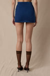 Slim Mini Skirt with Built in Shorts in Dark Denim