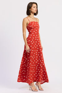 Polka Dot Maxi Dress in Red