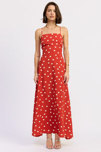 Polka Dot Maxi Dress in Red