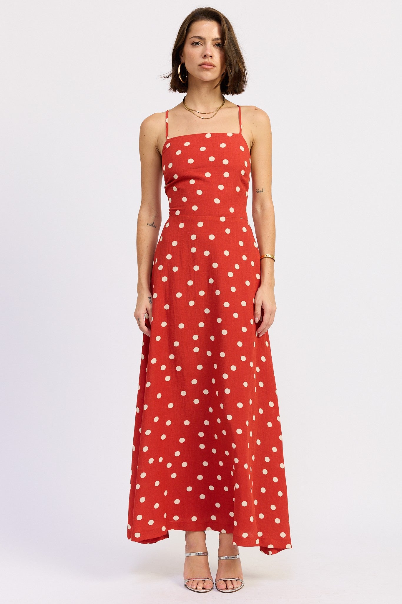 Polka Dot Maxi Dress in Red