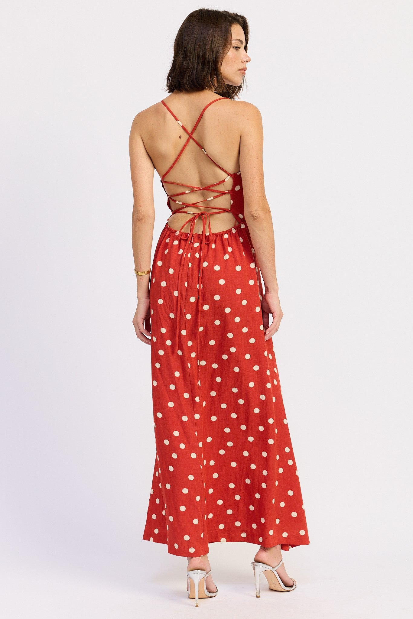 Polka Dot Maxi Dress in Red