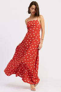 Polka Dot Maxi Dress in Red