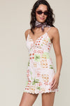 Vintage Palm tree Print Mini Dress