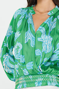 Spring Green Surplice Blouse