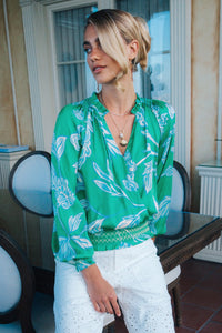 Spring Green Surplice Blouse
