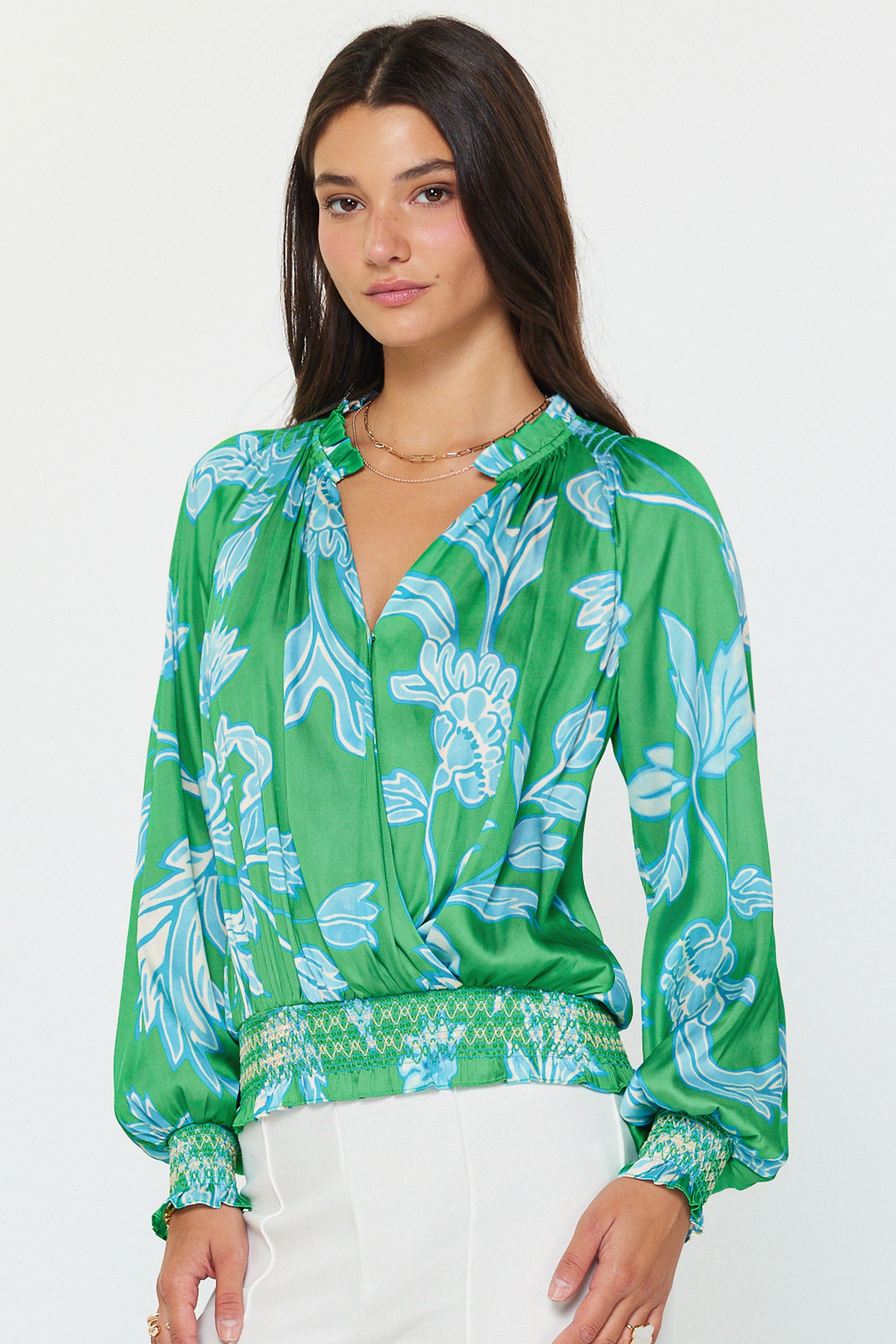 Spring Green Surplice Blouse